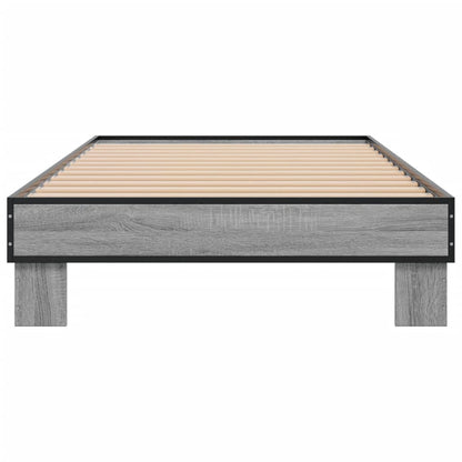 Bed Frame without Mattress Grey Sonoma 100x200 cm