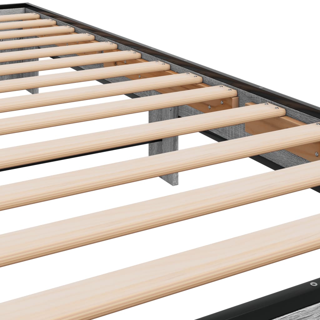 Bed Frame without Mattress Grey Sonoma 100x200 cm
