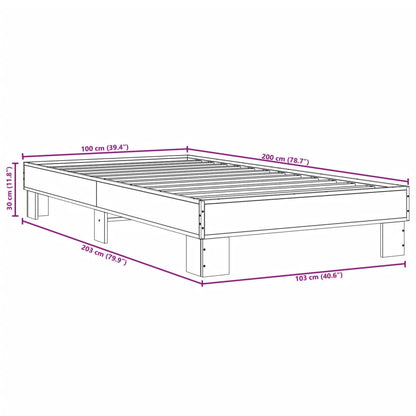 Bed Frame without Mattress Grey Sonoma 100x200 cm