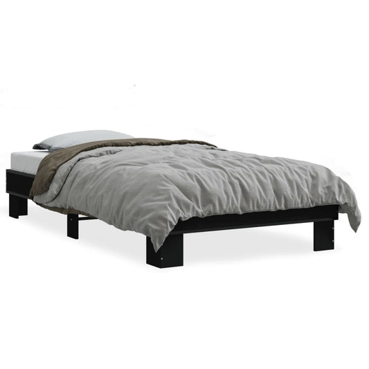 Bed Frame without Mattress Black 75x190 cm