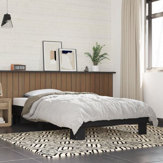 Bed Frame without Mattress Black 75x190 cm