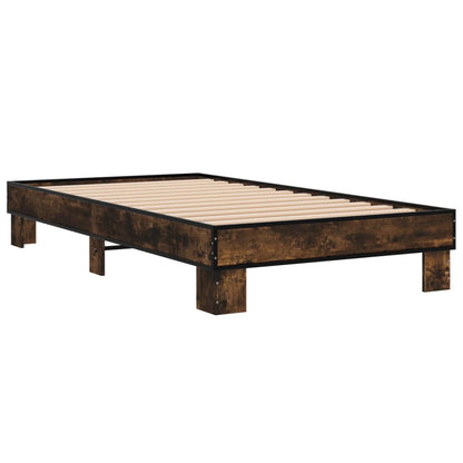 Bed Frame without Mattress Smoked Oak 75x190 cm Small Single