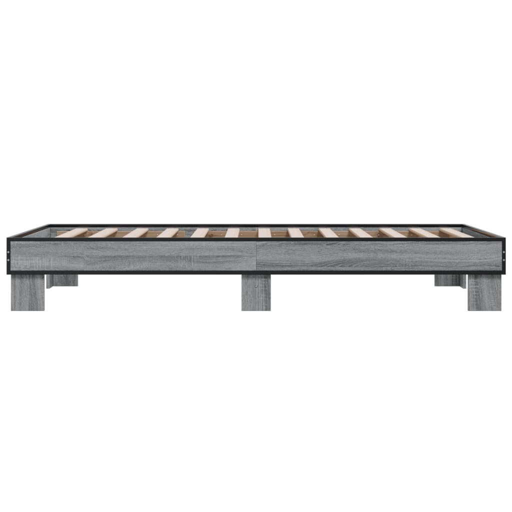 Bed Frame without Mattress Grey Sonoma 75x190 cm Small Single