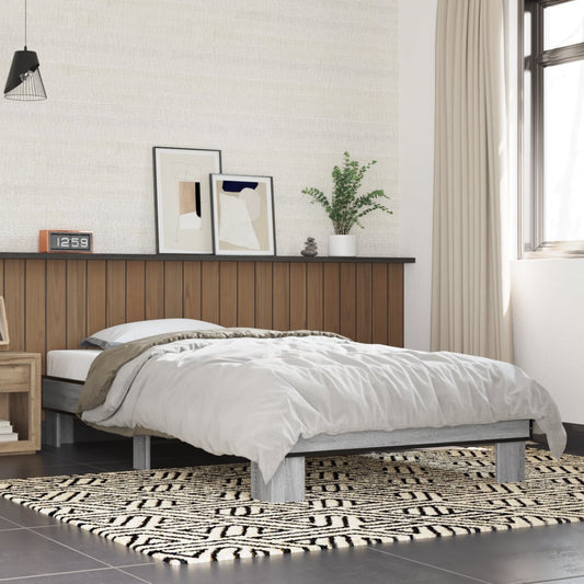 Bed Frame without Mattress Grey Sonoma 75x190 cm