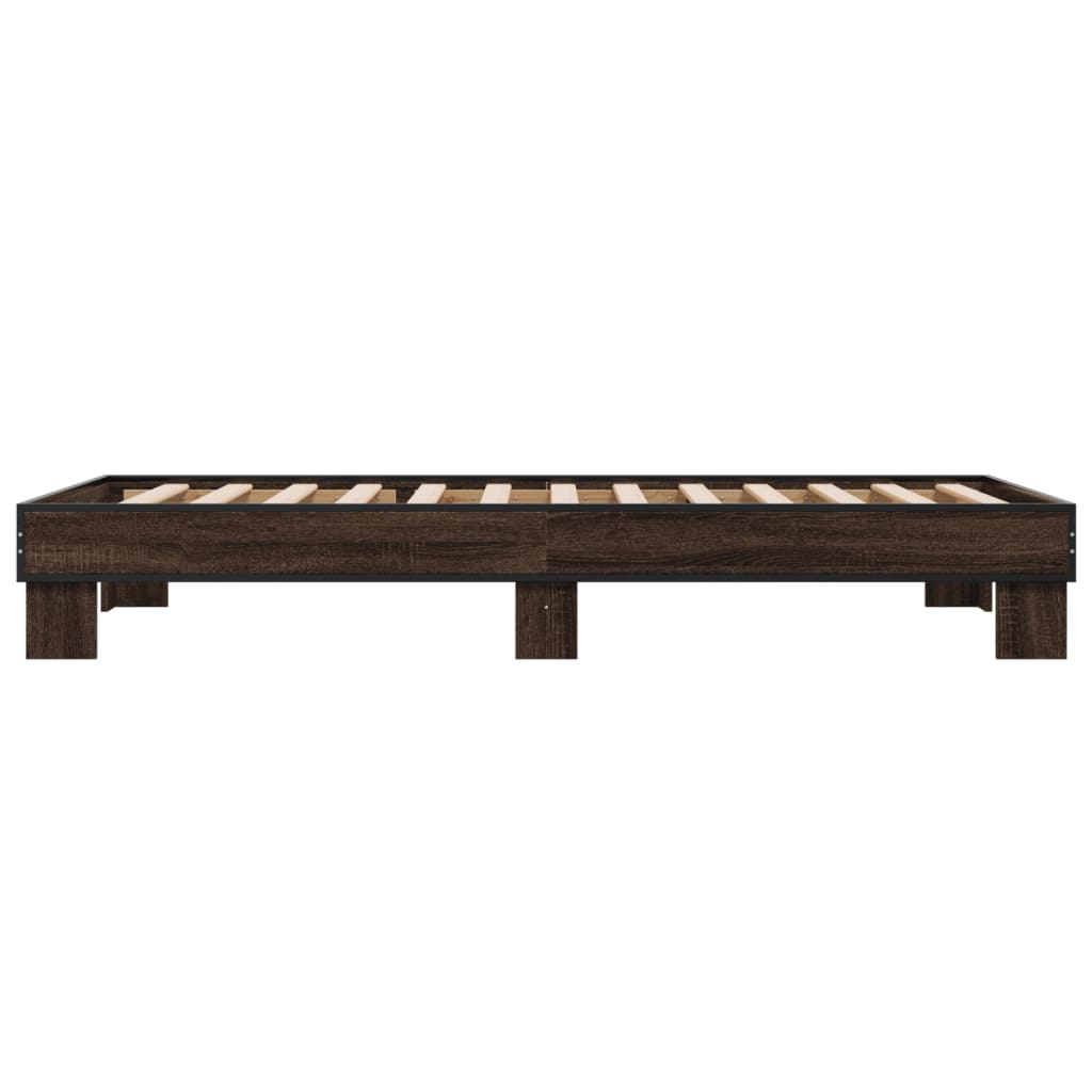 Bed Frame without Mattress Brown Oak 75x190 cm Small Single