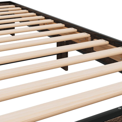 Bed Frame without Mattress Brown Oak 75x190 cm Small Single