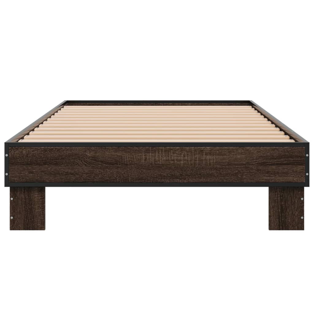 Bed Frame without Mattress Brown Oak 90x190 cm Single