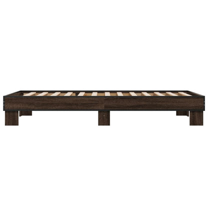 Bed Frame without Mattress Brown Oak 90x190 cm Single