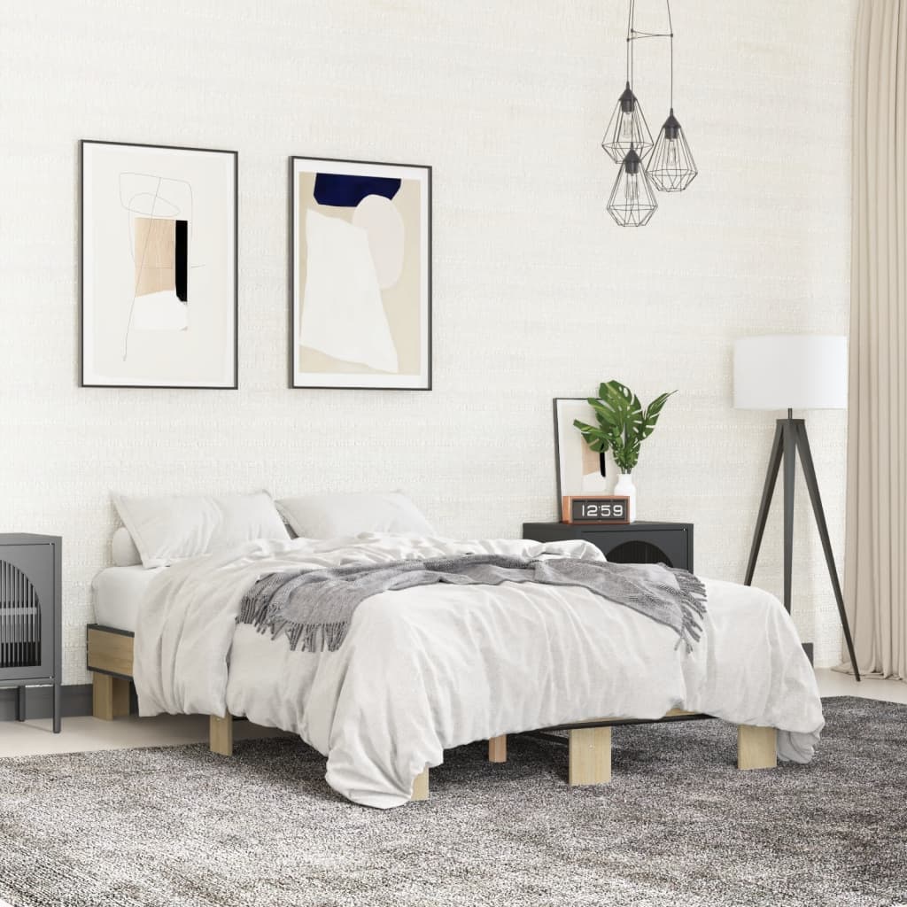 Bed Frame without Mattress Sonoma Oak 120x190 cm