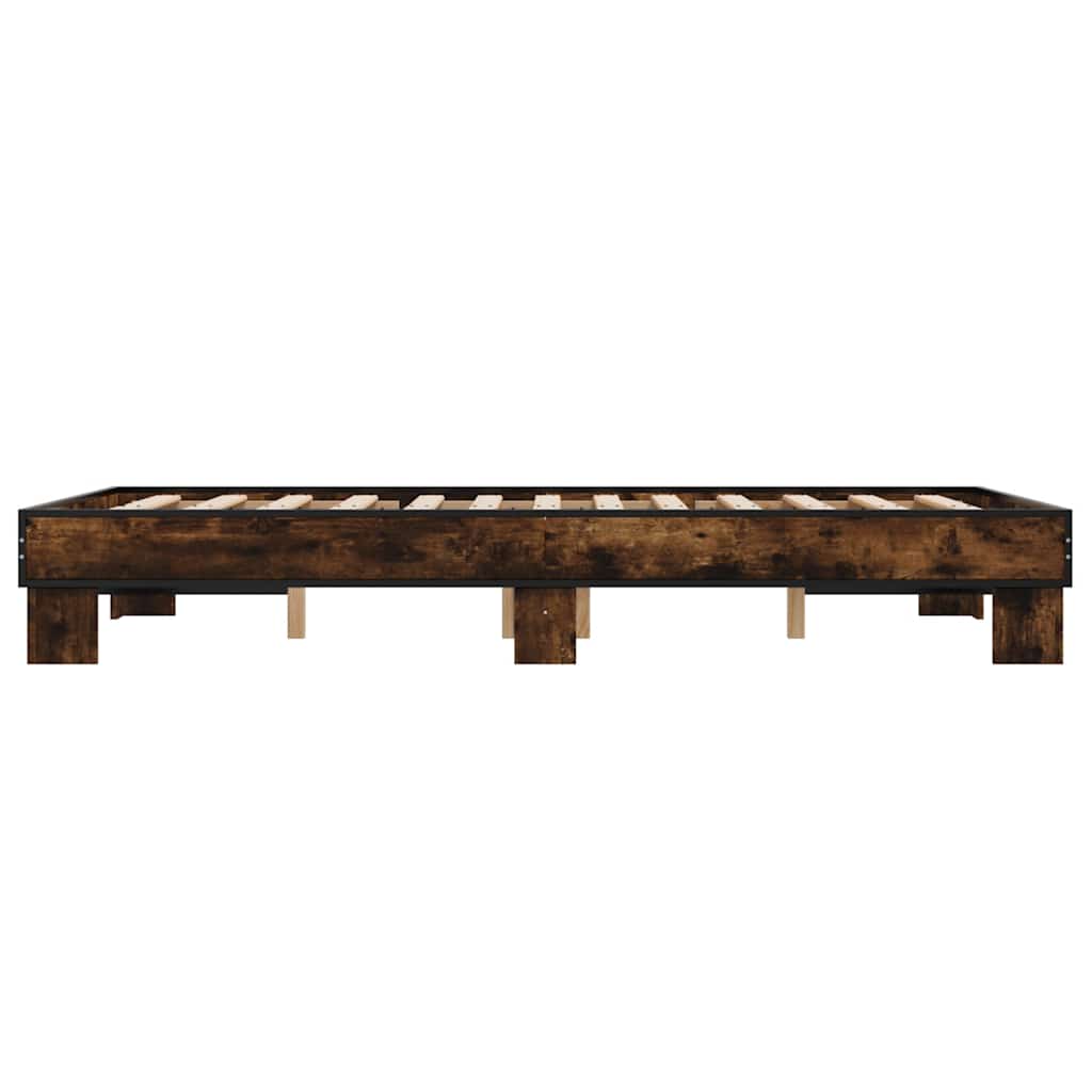 Bed Frame without Mattress Smoked Oak 140x190 cm