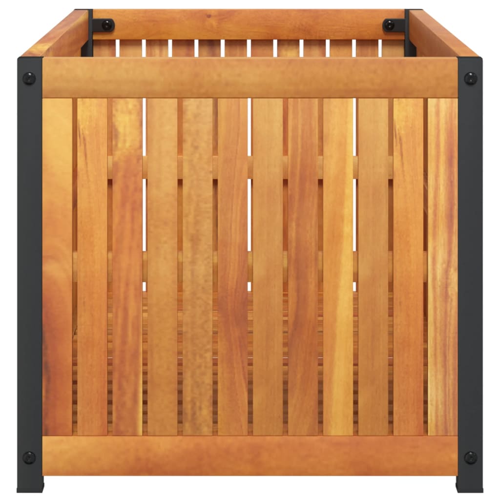 Garden Planter | Natural wood with black steel