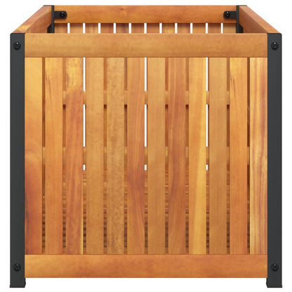Garden Planter | Natural wood with black steel