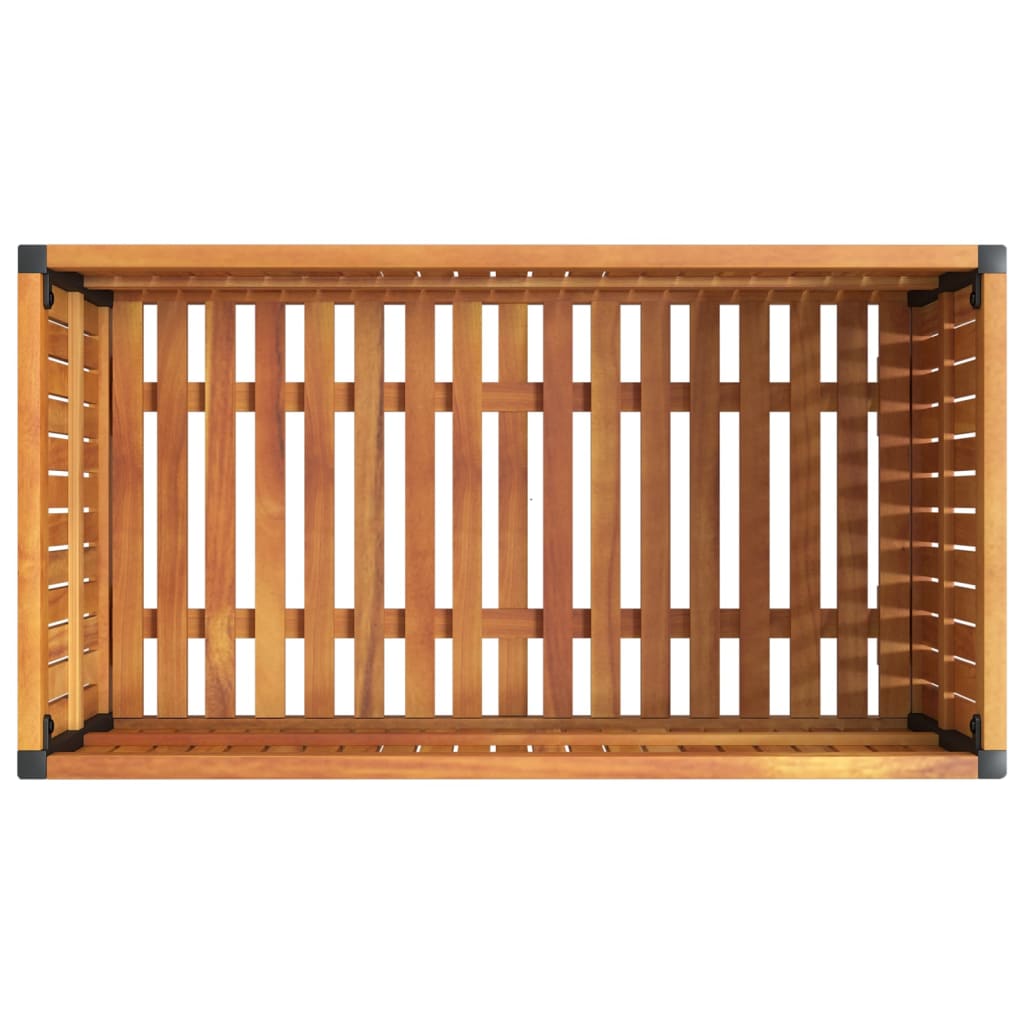 Garden Planter | Natural wood with black steel