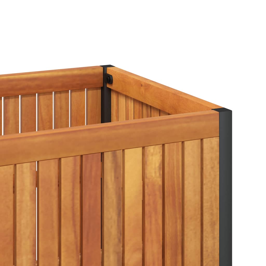 Garden Planter | Natural wood with black steel