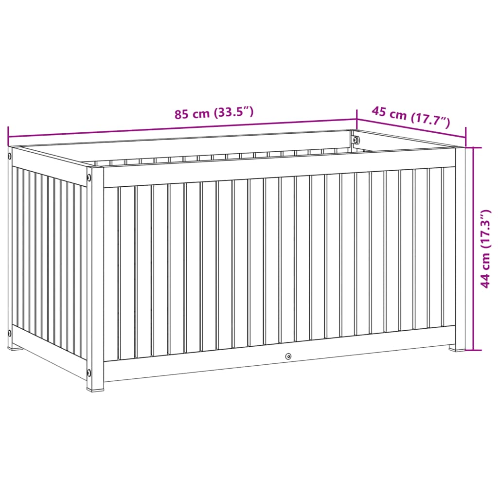 Garden Planter | Natural wood with black steel