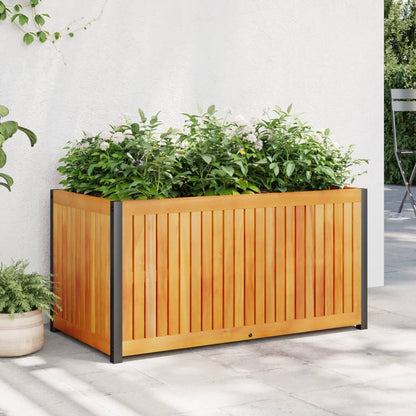 Garden Planter | Natural wood with black steel