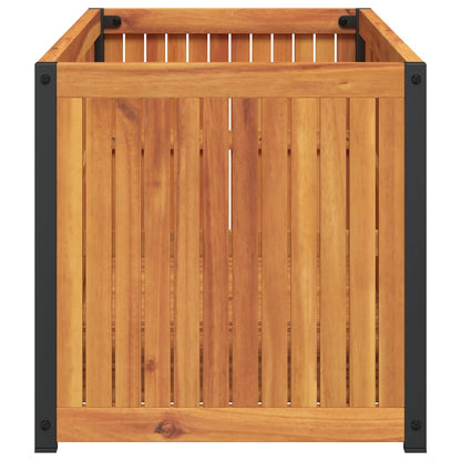 Garden Planter 110x45x44 cm Solid Wood Acacia and Steel