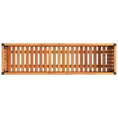 Garden Planter 110x30x27.5 cm Solid Wood Acacia and Steel