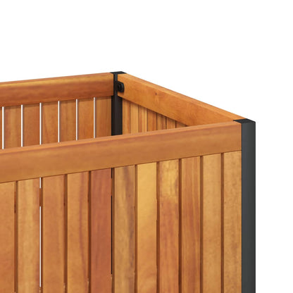 Garden Planter 110x30x27.5 cm Solid Wood Acacia and Steel
