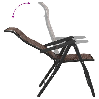 Folding Garden Chairs 4 pcs Brown Poly Rattan