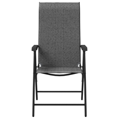 Folding Garden Chairs 4 pcs Grey Poly Rattan