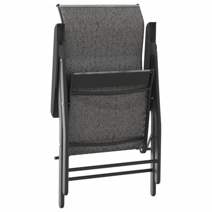 Folding Garden Chairs 8 pcs Grey Poly Rattan
