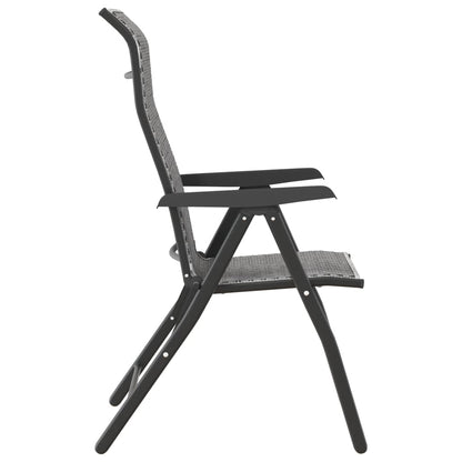 Folding Garden Chairs 8 pcs Grey Poly Rattan