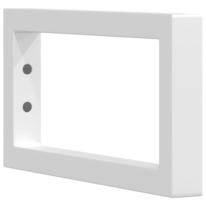 Shelf Brackets for Washbasin 2 pcs White Rectangular Steel