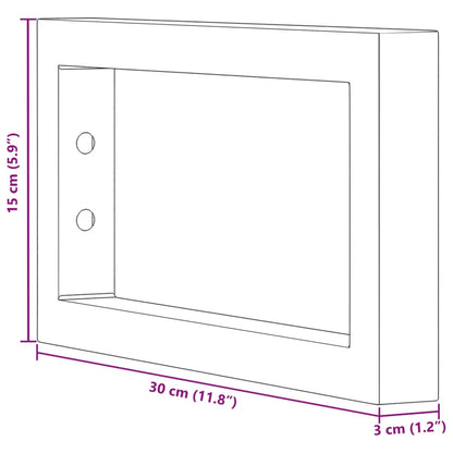 Shelf Brackets for Washbasin 2 pcs White Rectangular Steel