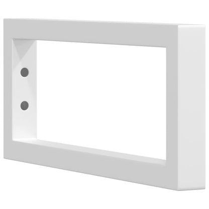 Shelf Brackets for Washbasin 2 pcs White Rectangular Steel