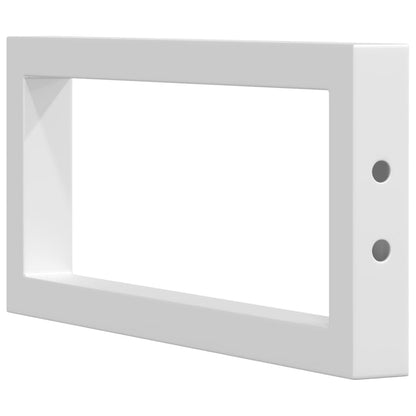 Shelf Brackets for Washbasin 2 pcs White Rectangular Steel