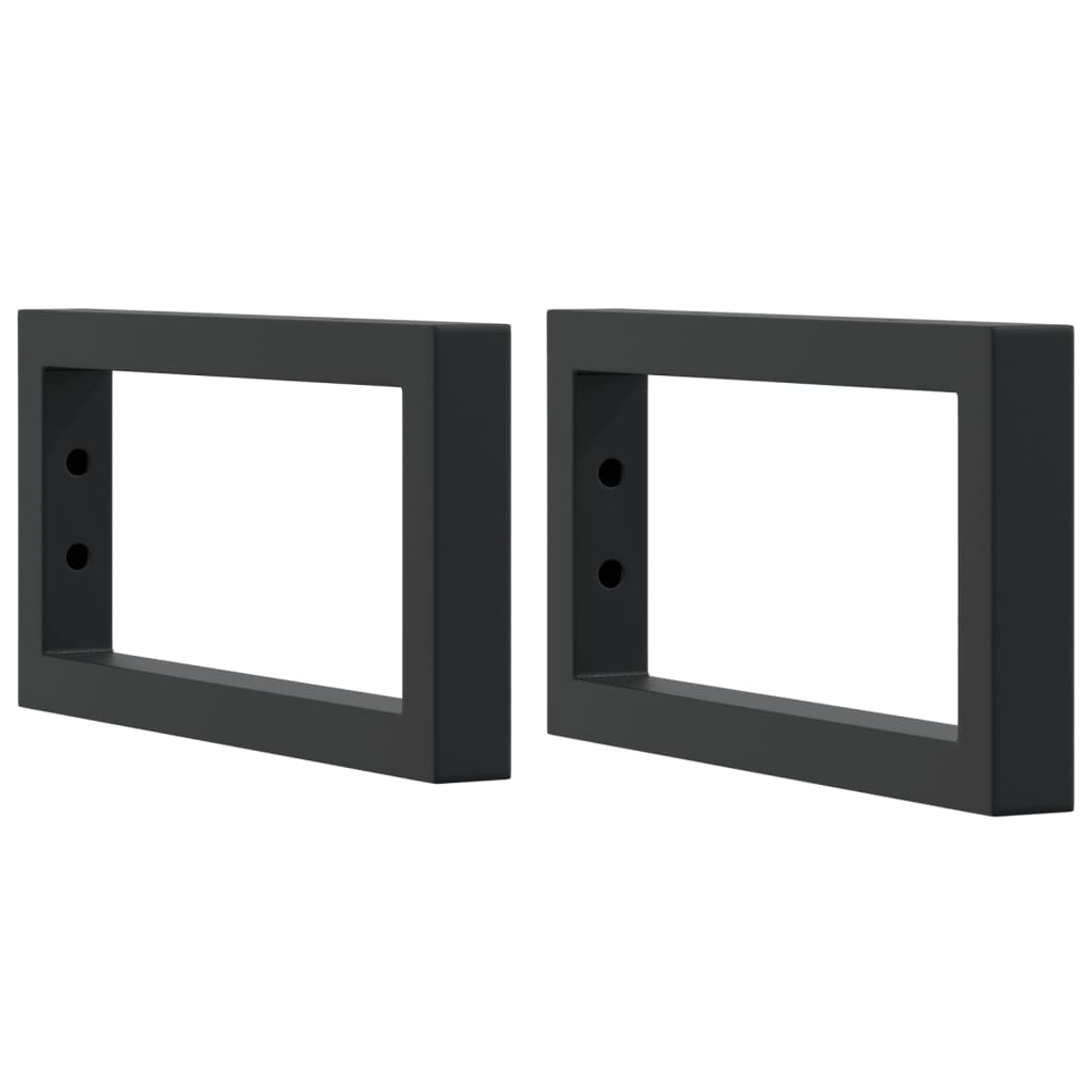 Shelf Brackets for Washbasin 2 pcs Black Rectangular Steel