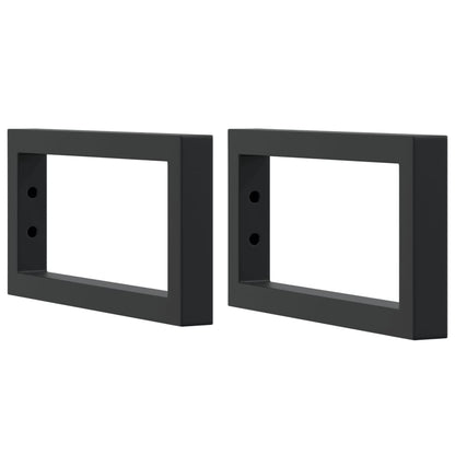 Shelf Brackets for Washbasin 2 pcs Black Rectangular Steel