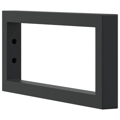Shelf Brackets for Washbasin 2 pcs Black Rectangular Steel
