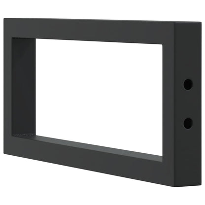 Shelf Brackets for Washbasin 2 pcs Black Rectangular Steel