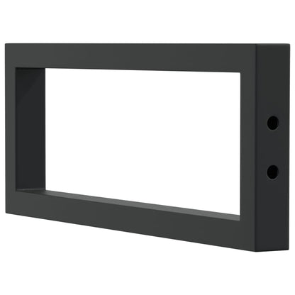 Shelf Brackets for Washbasin 2 pcs Black Rectangular Steel