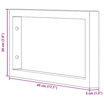 Shelf Brackets for Washbasin 2 pcs Black Rectangular Steel