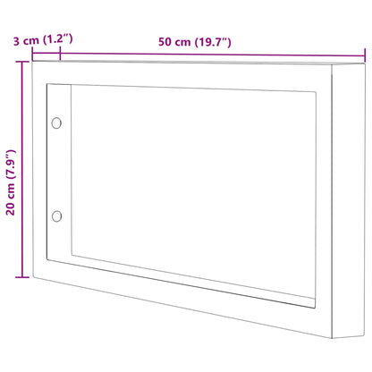 Shelf Brackets for Washbasin 2 pcs Black Rectangular Steel
