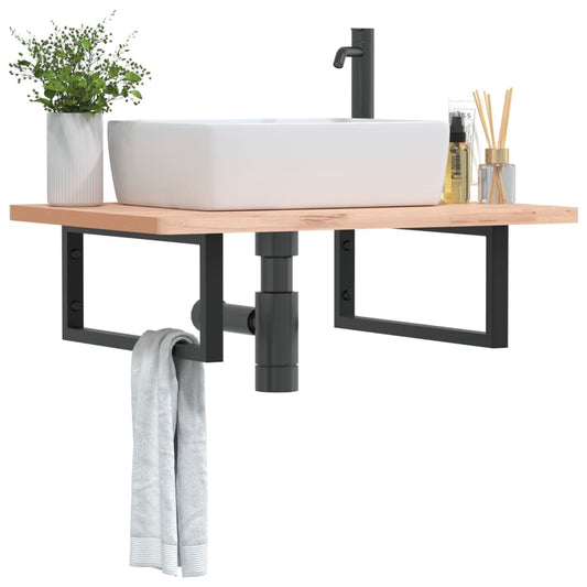 Shelf Brackets for Washbasin 2 pcs Black Rectangular Steel