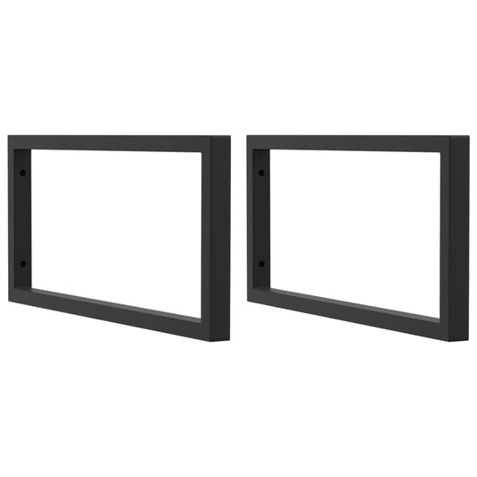 Shelf Brackets for Washbasin 2 pcs Black Rectangular Steel
