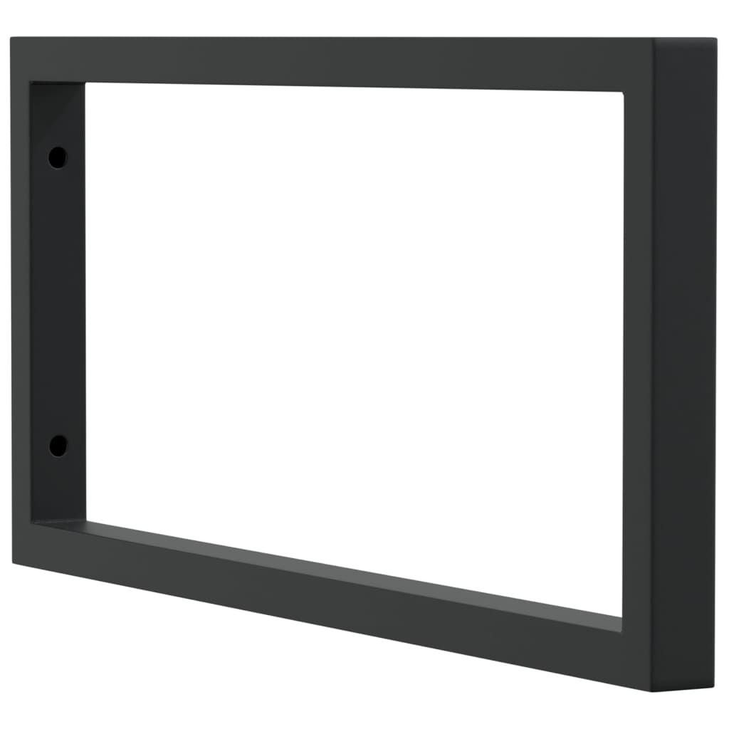 Shelf Brackets for Washbasin 2 pcs Black Rectangular Steel