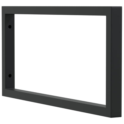 Shelf Brackets for Washbasin 2 pcs Black Rectangular Steel