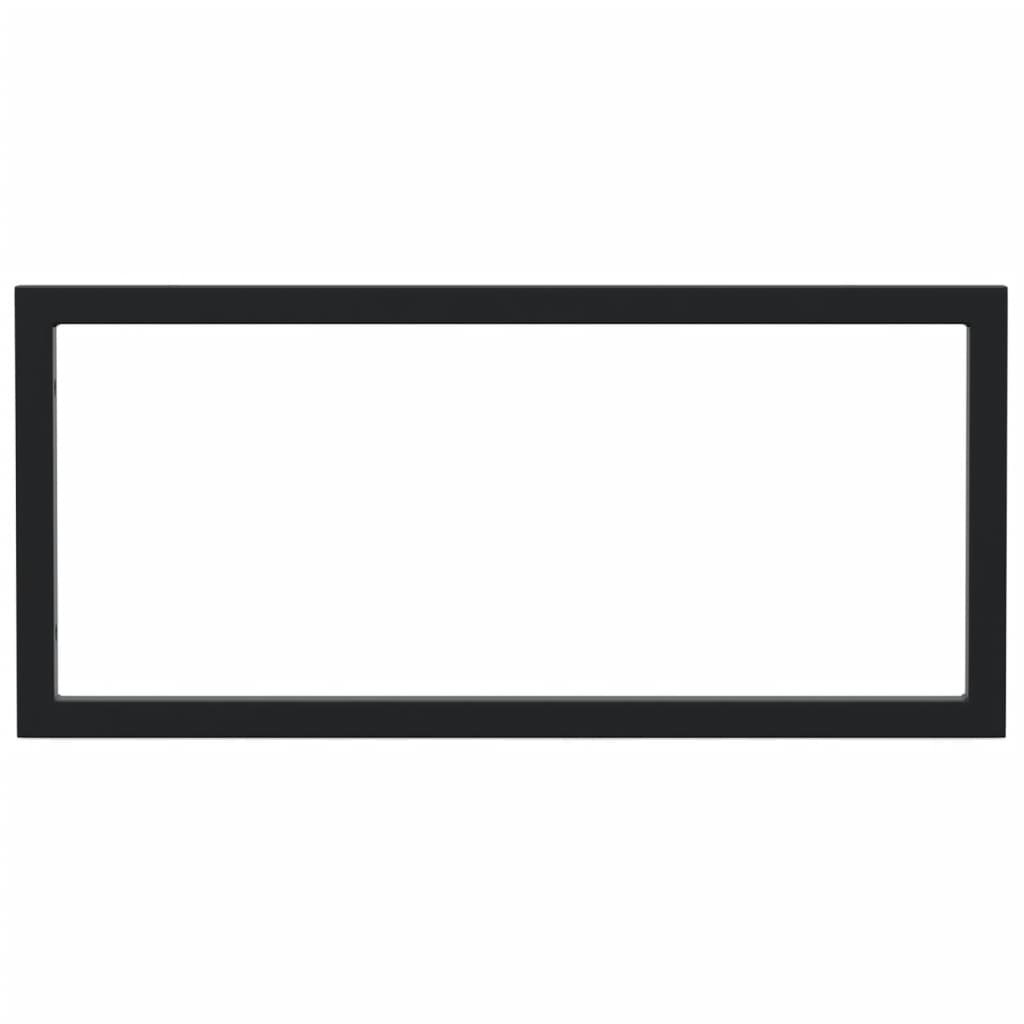 Shelf Brackets for Washbasin 2 pcs Black Rectangular Steel