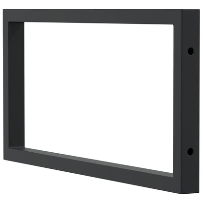 Shelf Brackets for Washbasin 2 pcs Black Rectangular Steel