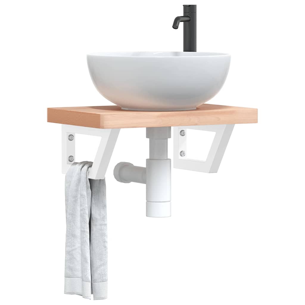 Shelf Brackets for Washbasin 2 pcs White Trapezium Steel
