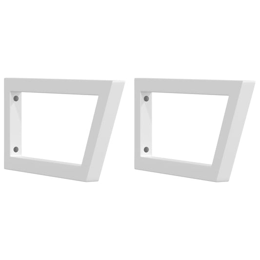 Shelf Brackets for Washbasin 2 pcs White Trapezium Steel