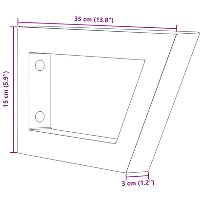 Shelf Brackets for Washbasin 2 pcs Black Trapezium Steel