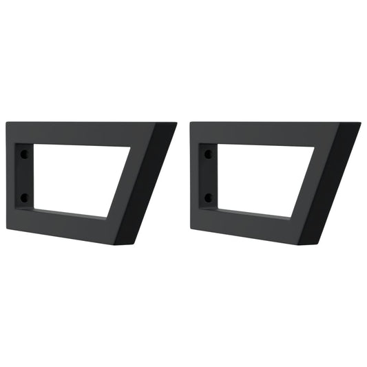 Shelf Brackets for Washbasin 2 pcs Black Trapezium Steel
