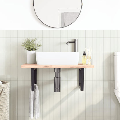 Shelf Brackets for Washbasin 2 pcs Black Trapezium Steel