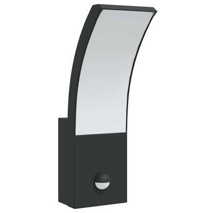 Outdoor LED Wall Lights with Sensors 2pcs Black Die-cast Aluminium